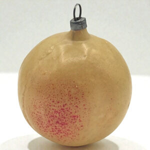 Vintage Unsilvered Glass Peach Christmas Ornament Fruit Apple Nectarine Blush